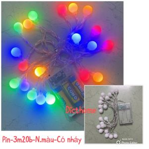 Dây Đèn Led Bóng Tròn Cherry Bi Đục Nhiều Màu Trang Trí Lễ Tết Decor Nhà Cửa Decor Quán Cafe