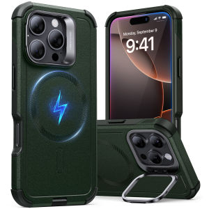 Ốp lưng chống sốc sạc từ tính ESR Cyber Tough Case with Stash Stand (HaloLock) cho iPhone 16 Pro/ iPhone 16 Promax