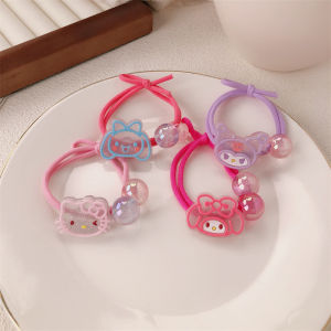 Sanrio Hairband Melody Hello Kitty Cinnamoroll Kuromi Pochacco Kawaii Y2k Women Hair Ties Rubber Band Anime Accessories