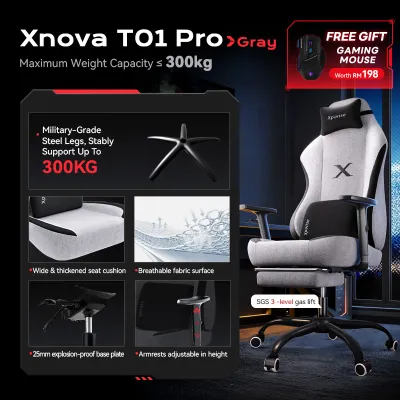 Xpanse Xnova pro gaming chair office chair adjustable ergonomic chair kerusi office pejabat -3 Years Official Warranty