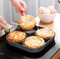 One-Three-Four-hole Omelette Pan Flat-bottomed Non-stick Egg Dumpling Pan Household Egg Burger Omelette Burger Frying Pan. 