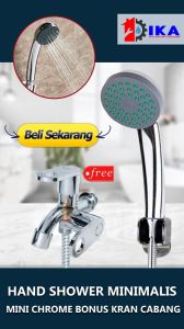 Paket Hand Shower Mandi Ekonomis + Kran Cabang Stainless Hemat di Kantong Kualitas Air Deras Awet Tahan Lama