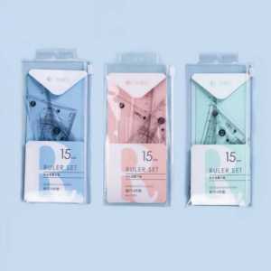 Gratis Ongkir - Penggaris Bening Polos / Perlengkapan Sekolah Menggambar Motif Polos