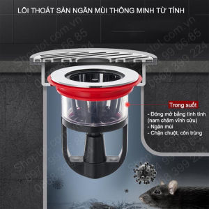 Lõi thoát sàn thông minh từ tính S8P ngăn mùi kiêm lọc rác bằng nhựa ABS kèm 8 giỏ lọc rác