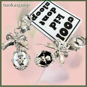 tuokaiguoji Retro Angel Keychain Girls For Women Girl Cute Bowknot Keyring Car Key Chain Holder Trinket Bag Charms Pendant Jewelry Gift