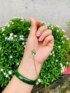 lắc tay nữ vàng tây mix đồng điếu ngọc cẩm thạch tự nhiên vip trang sức nữ trang vàng tây trang sức thiết kế đủ hóa đơn thẻ bảo hành