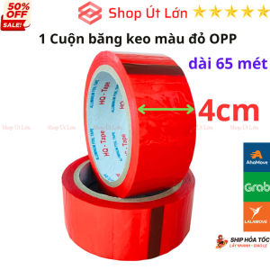 1 Cuộn băng keo màu Đỏ OPP rộng 4cm dài 65 mét lõi giấy 3mm giá tại xưởng