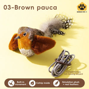 Hanging bite resistant bird cat teaser Bite activated sound triggers self play mode cat toy