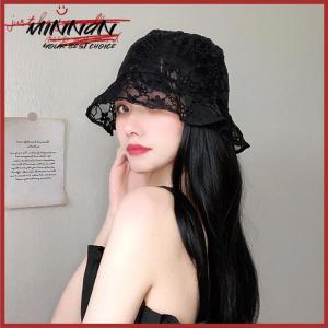 [minnan] หมวกลูกไม้น่ารักหวานหมวกทรงถังดอกไม้กลวงหมวกชาวประมงผู้หญิงหมวกกันแดดระบายอากาศได้