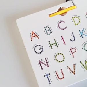 Magnetic Alphabet Tracing Board Double Sided Magnetic Drawing Board 2 in 1 ABC Uppercase Lowercase Letter Numbers for Learn to Write with Magnetic pen STEM toy letters learning