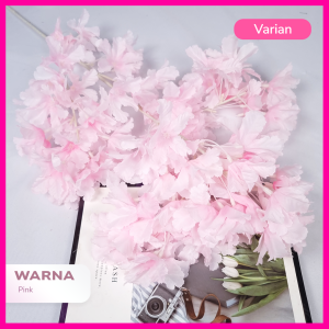 3 Cabang Bunga Cherry Blossom Artificial/Bunga Sakura Tangkai Panjang 90Cm (NK-116)