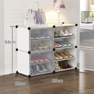 Inaso Rak Sepatu Susun Plastik Portable Kotak Lemari Sepatu Transparan Tebal Shoes Storage Box Tempat Penyimpanan Serbaguna HRS102