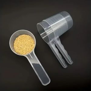 NOONOOR Transparent Pet Food Measuring Spoon Plastic 100ml Feeding Dog Shovel Mini Long Handle Measuring Cups