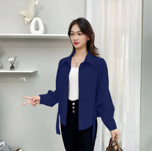 Kemeja Flannel Polos Model Batwing Kekinian Outer Kelelawar