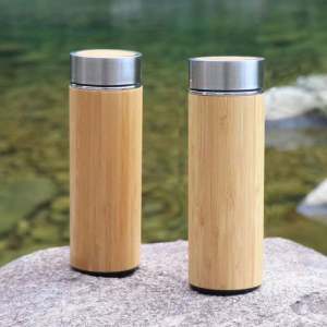 SWEET HOME LUCKYS  500ml Bamboo Thermos Bottle Stainless Steel Tumbler Vacuum Flasks Insulated Coffee Mug Tea Cup
