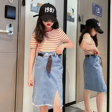 Denim skirt for 9 year old best sale