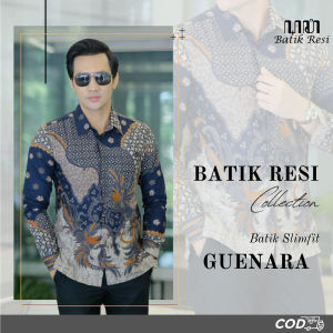 Kemeja Batik Pria Regular Fit Motif GUENARA Lengan Panjang Premium Bahan Katun Furing Solo