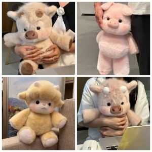 Kawaii Run Đồ chơi sang trọng Lông mịn Nhồi bông Lợn màu hồng Cừu Bò Tây Nguyên Món quà sinh nhật Giáng sinh hoàn hảo cho những người yêu động vật2026