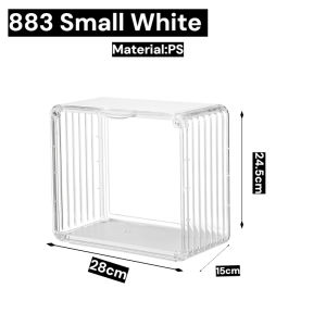 883 PS Material Display Case with Magnetic Closure - Stackable Collectible Showcase for Figures