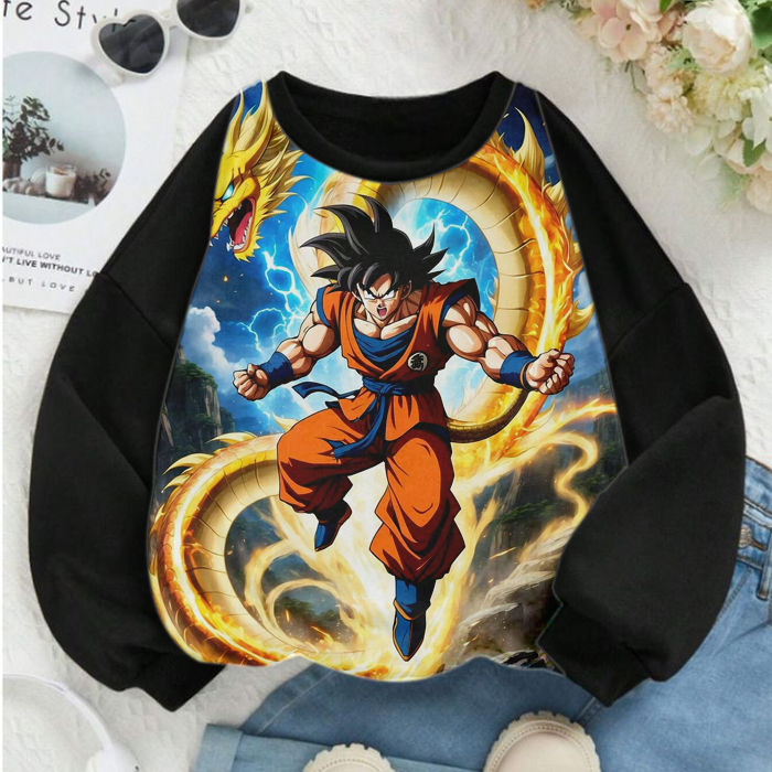 Jaket Sweater Anak Dragon Ball Son Goku Film Kartun Anime Jepang