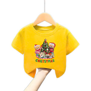 Áo thun gấu noel bé trai va bé gái 6kg-32kg.ALBB12