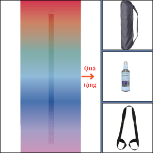 Thảm Yoga cao cấp chính hãng Yvonne Flowstate Rainbow (TẶNG KÈM 3 PHẦN QUÀ) dày 6mm chất liệu cao su bề mặt BÁM - NHÁM chống trơn trượt thấm hút mồ hôi kèm túi đựng thảm và dây buộc thảm dễ vệ sinh thảm thảm bền đẹp sang xịn
