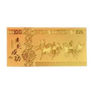 2026 Year of the Horse Golden Foil Lucky Coin Charm for Wealth Health  Christmas Gift