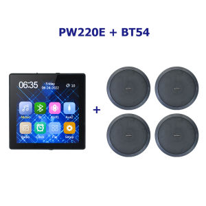 4 hd bluetooth wall mount amplifier with doorbell fm radio aux input remote control for mus. active ceiling speaker set