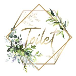 NCNC Waterproof Flower Toilet Logo Wall Sticker Self-Adhesive DIY WC Door Decor Easy Use Removable Toilet Plant Signage Sticker Toilet