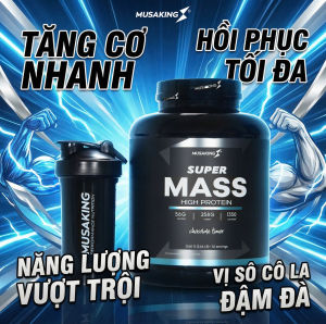 Hủ Mass Gainer Super Mass High Protein MUSAKING 2560g – Sữa Tăng Cân Cho Người Gầy Khó Tăng Cân Bổ Sung Calo Cao Hỗ Trợ Tăng Cơ Tập Gym