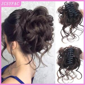 JCSYFAC Synthetic Hair Bun Chignon Messy Curly Gripping Clip Hairpin Elastic Scrunchy False Hair Pieces For Women Hairpins