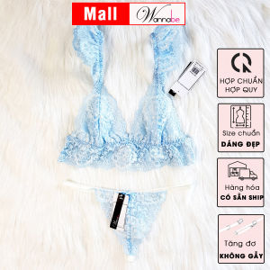 Nội y bộ Wannabe áo ngực bralette cao căp Wannabe BOR08 dây vai cánh tiên quần lưng vừa nữ tính gợi cảm