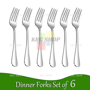 8" European Dinner Cutlery Spoon and Fork Set Makapal Stainless Steel Flatware Elegant Table Spoons Forks Set