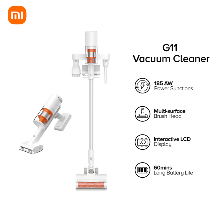 Xiaomi Vacuum Cleaner G11 Powerfully Clean Up to 185 AW Suction  Multi-surface Brush Head Smart Suction Power Adjustment