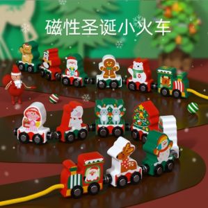 Mainan Kayu Puzzle Huruf angka Buah Magnet Anak Kereta digital hewan kereta Beroda Number Berwarna-warni Set Untuk Anak-anak