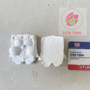 Tượng tô màu gấu đeo túi 2D tô tượng thạch cao (Không kèm màu) luyện vẽ tượng trắng decor