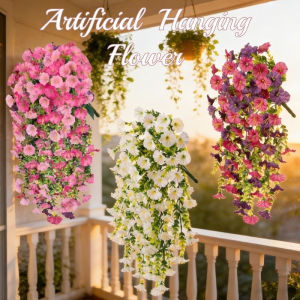 Artificial Plant Flower Eucalyptus Hanging Decor Morning Glory Flower Home Garden Wedding Outdoor
