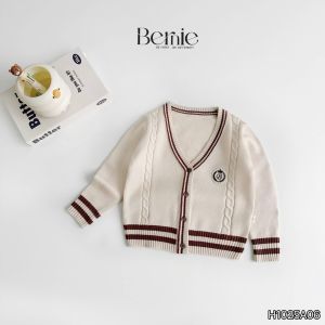 Áo len Cadigan Smart Boy vintage họa tiết huy hiệu cho bé trai bé gái size 9đến 25kg BERNIE H1025A06