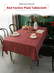 Tablecloths Christmas red plaid square tablecloth