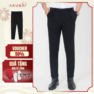 Quần âu nam công sở AKUBA - có tăng đơ điều chỉnh lưng quần chất vải co dãn cao cấp chống nhăn | 01K0766