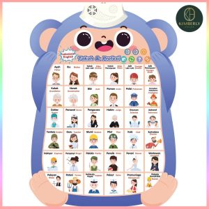 Poster Edukasi Suara Anak Belajar Bahasa Indonesia Inggris Mandarin / Poster Dinding Suara