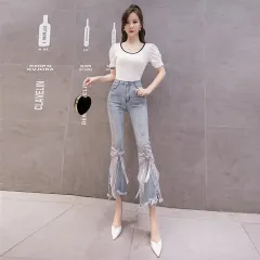 High Quality Fashion Korean Jeans 2021 Autumn New Korean Style