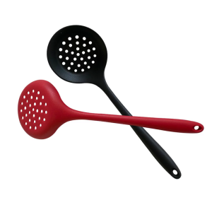 Bộ 2 muỗng giá lọc nhà bếp Silicone Skimmer muỗng có rãnh Muôi lưới lọc lọc Muỗng cho thoát nước và nấu ăn