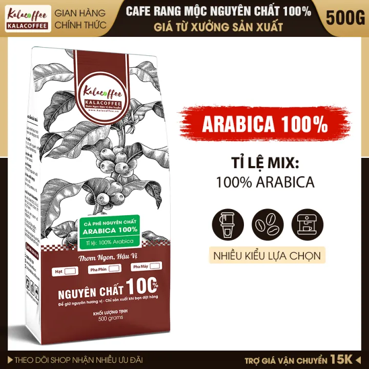 500g Cà phê Rang Mộc 100% Arabica Cầu Đất,đắng nhẹ, thanh chua, thơm nhiều, rang Medium, cafe nguyên chất, hợp Cold Brew