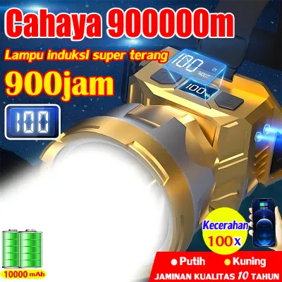 【HOT】Baterai Ganda Senter Kepala Super Terang Senter Kepala 50 Jam Tahan Lama Senter Kepala Iradiasi 10000 Meter Senter Kepala 100000 Lumen Luar Ruangan Tahan Air Tahan Air Zoom Berkemah Berburu dan Mendaki Lampu Kepala LED Senter Kepala