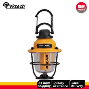 【Vktech】 Vintage LED Tent Lamp with Stepless Dimming for Camping and Outdoor Activities in Bright or Soft Light