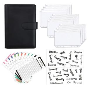 22Pcs A6 PU Leather Budget Binder Set Binder Cover Personal Planner Binder for Money Saving Cash En Office Supplies Photo Albums Protect Photos Cards Handbook Notebook Birthday Gift Valentines Day gift