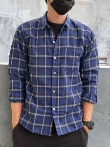 Amspro kemeja pria kemeja Flanel pria kemeja casual fashion pria kemeja lengan panjang pria