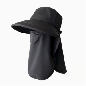 Women UV Sun Hat with Visor Removable Face Mask Neck Guard Neck Flap Full Sun Protection Outdoor Hat