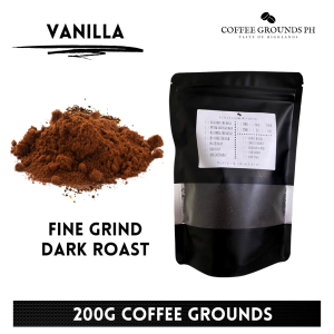 Coffee Grounds PH - Vanilla Dark Roast 200g | Fine Grind Coffee x Dark Roast | Organic Coffee in Resealable Pouch